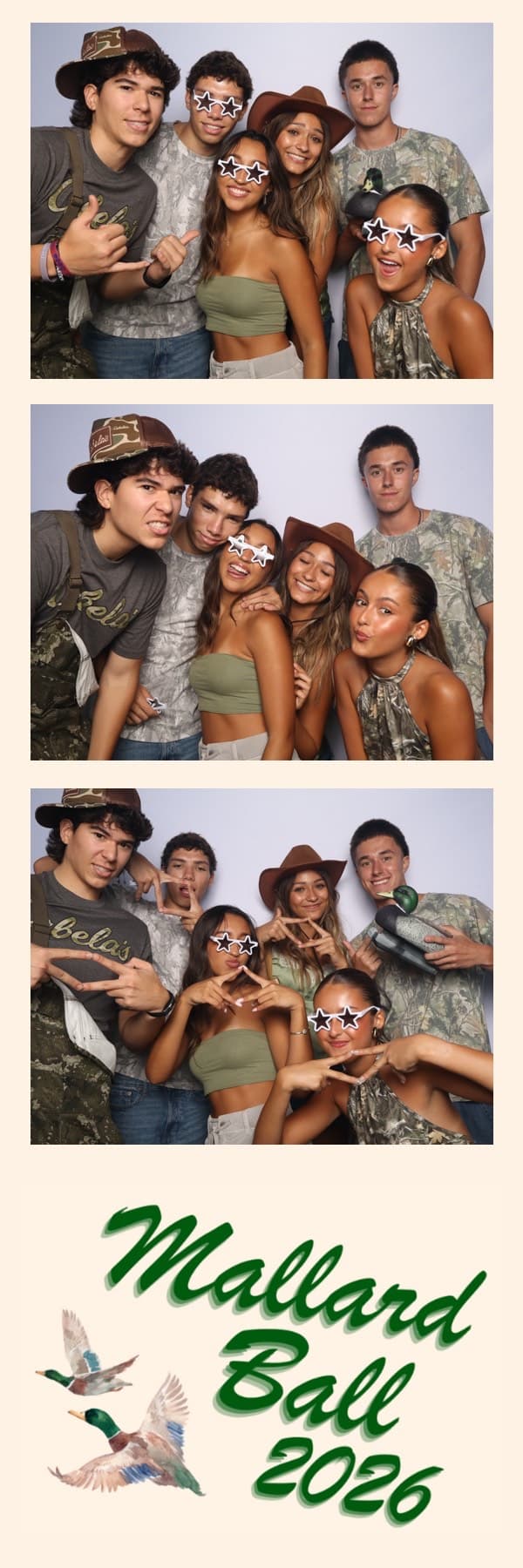 Mallard Ball 2026 photo strip with a custom green duck design.